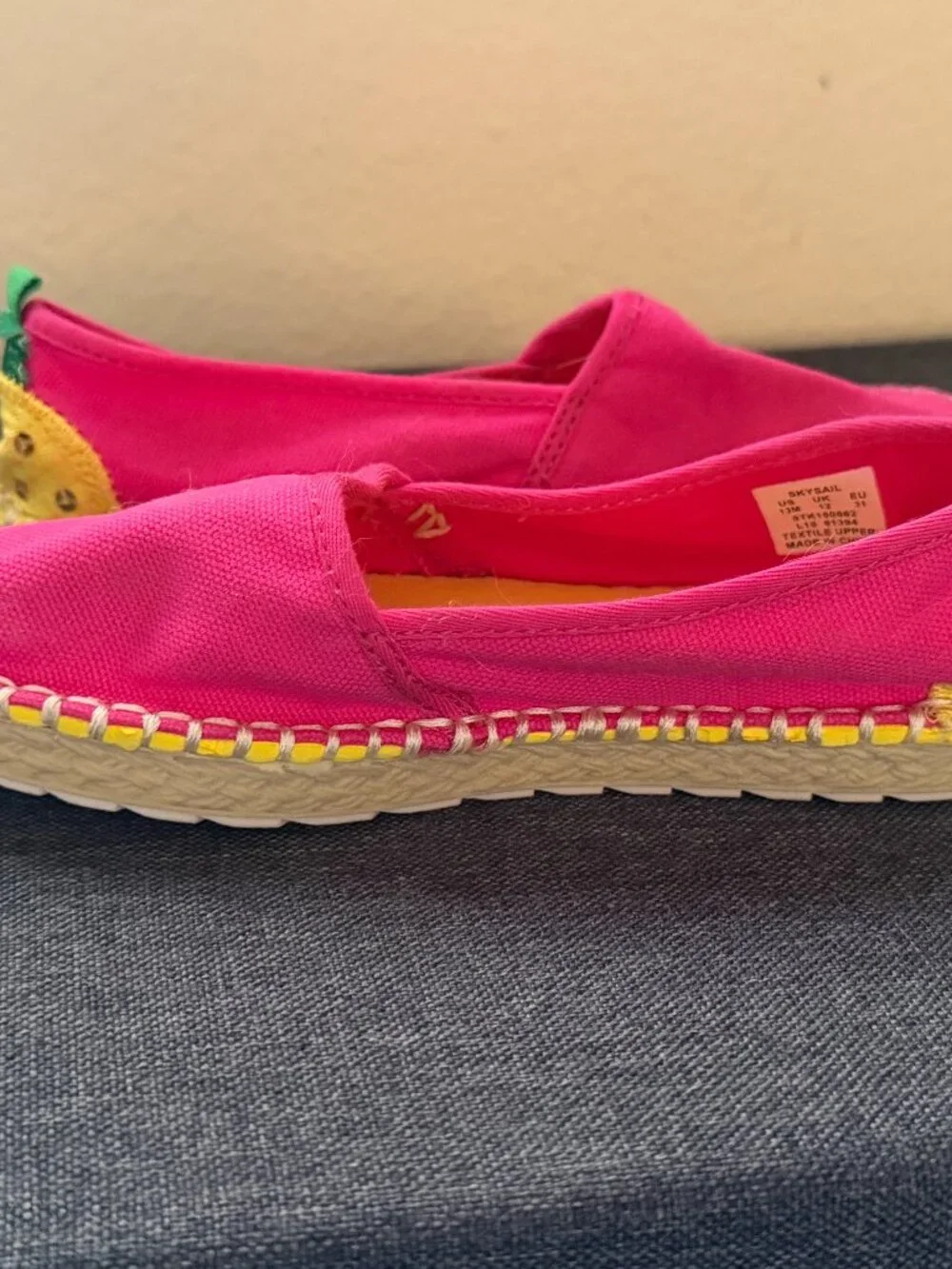 Kids' Pink Pineapple Slip On Shoes, Size 13M